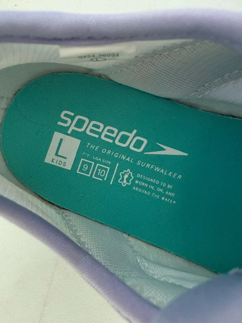 Speedo Girls Purple and Teal Hook-and-Loop Water Shoes size 9T/10T